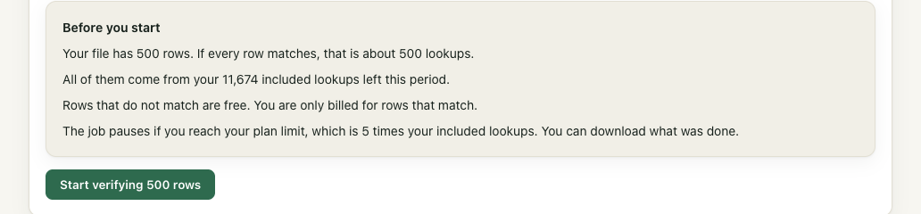 The estimate step, showing the number of rows and the lookups your plan has left